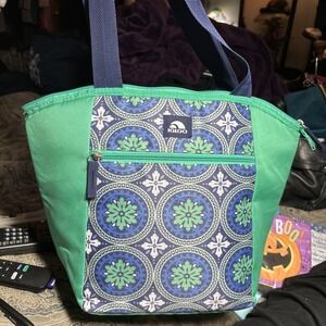 IGLOO Mint Green/White Blue Insulated Soft Lunch Tote Lunchbox - PreOwned